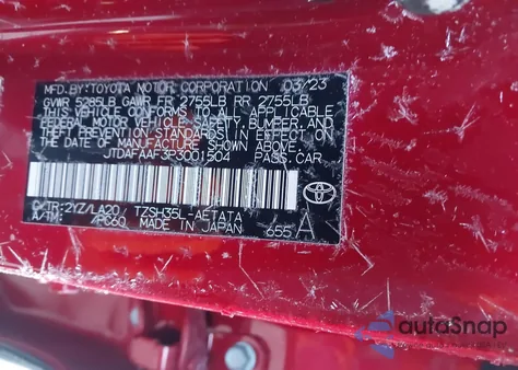 2023 Toyota Crown Platinum z USA, uszkodzony, nr VIN JTDAFAAF3P3001504